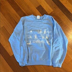 Gildan Light Blue RI Lighthouses Crewneck Sweater
